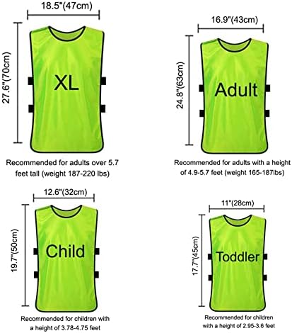 Toptie Treination Colets Soccer Pinnies Jersey de futebol, Pinnies for Soccer Team, adulto/criança