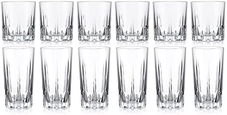 Conjunto moderno de peças de drinks12, copo de corte de cristal, inclui 6 óculos mais frios 6 vidros de copos de 12 peças