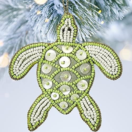 Ornamentos de tartarugas marinhas de seda para a árvore de Natal, decorações náuticas da vida oceânica, decoração