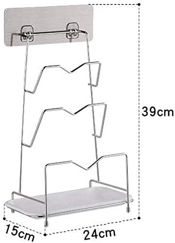 Wzning Mount Mount Pot Pot Organizer Rack, Aço inoxidável Punchamento de cozinha Rack de cozinha Stand com tampa da pan de grande porte para segurar capas de panela e acessórios de cozinha portáteis, práticos e de armazenamento pequeno