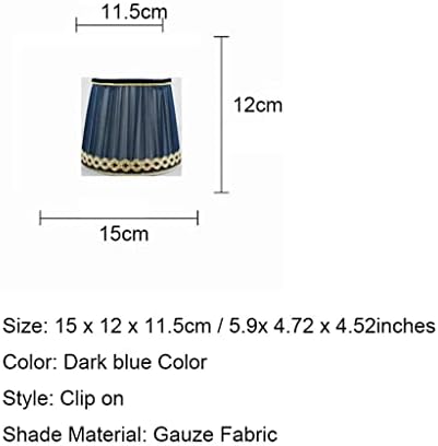 Zhuhw dia 15cm/5,9 Sombra de renda azul escura para lâmpada, clipe ligado