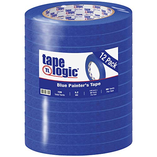 Fita de fita lógica de fita Blue Painter, 1/2 polegada x 60 jardas, multi-superfície, remoção fácil e livre de resíduos