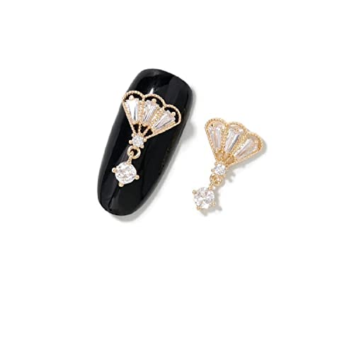 Zircão saco pendente de unhas art 2pcs de luxo zircão de cristal strass para unhas ligas de unhas douradas decorações de arte de moda