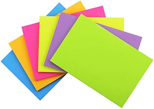 Notas pegajosas de compra antecipada 6 colorido Bright 6 Pads Notas de auto-estima 4 em x 6 pol. 45 folhas/bloco