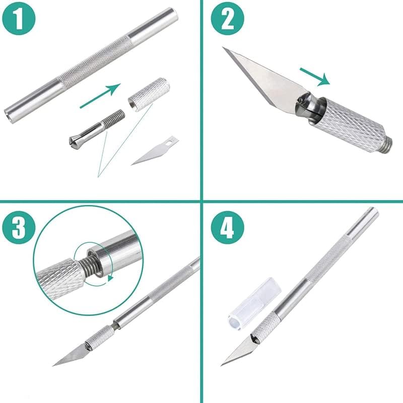 11 lâminas de aço inoxidável Facas de gravura Blades Cuttter Cutther Knives para esculpir Crafts de couro Facções de belas