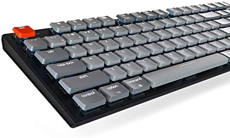 Teclados mecânicos de teclado K1 Bluetooth, teclado de jogos mecânicos sem fio com interruptor azul Gateron de baixo perfil/luz