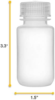 Garrafa de reagente Eisco, 60 ml - boca larga com tampa de parafuso - polipropileno - laboratórios translúcidos