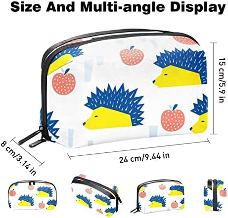 Hedgehog Apples Organizador eletrônico de coral azul amarelo, caixa de proteção à prova de choque, bolsa de sacola de organizador
