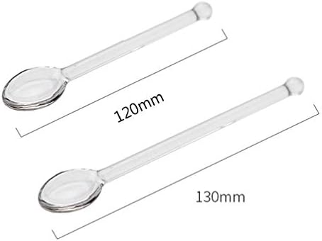 2 PCs Transparente Glass Spoon Spoons de agitação para o bar de festas de leite para café com café Uso