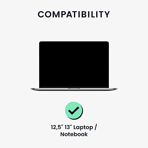 Laptop de laptop de feltro Kwmobile 12,5 13 laptop/notebook - manga com 2 bolsos - tamanho interno 9,3 x 13,2 polegadas