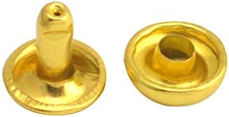 Wuuycoky Golden Double Cap cogumelo Rivet Metal Studs Cap 9mm e pacote de 6 mm de 200 conjuntos