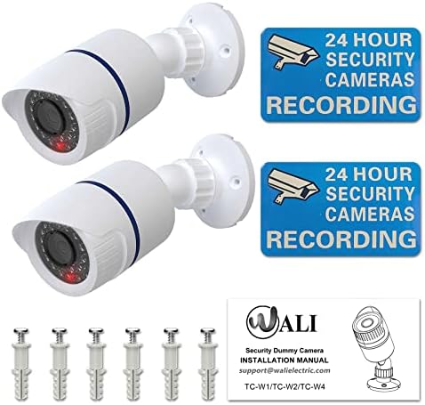 Câmera falsa de wali dummy, câmera de cúpula de segurança de vigilância, câmera interna, com uma luz LED, adesivos de adesivos