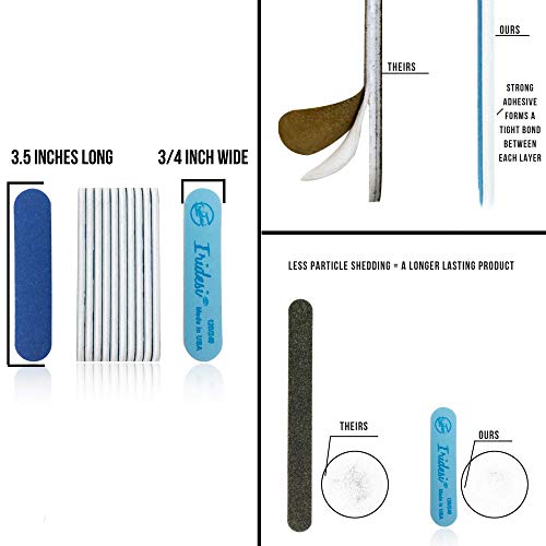 Iridesi Professional Mini Arquivos de unhas de dedo azul 120/240 Placas laváveis ​​de Emery 3-1/2 polegadas de comprimento 50 arquivos