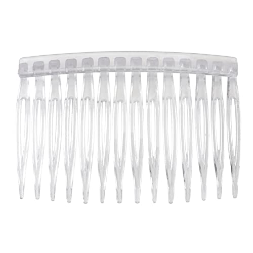 Lurrose 10pcs Cabelo lateral lateral de cabelo transparente de dentes transparentes barretas de plástico véu de pentes de pentes