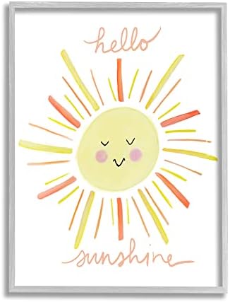 Stuell Industries Hello Sunshine cativante Raios de sol sorridentes cursivos, Design de Anna Whitham