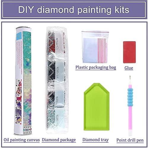 20x30cm kits de pintura de diamante grande para adultos ， kits de pintura de diamante de graffiti de rua redonda, kits de artesanato