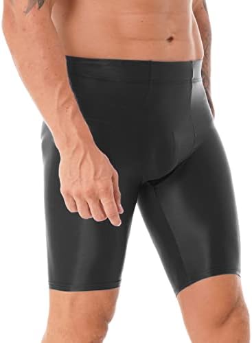Jhaoyu Men's Compression Sports shorts apertados de cor sólida de cor esportiva de nadar atlético Ginástica calças