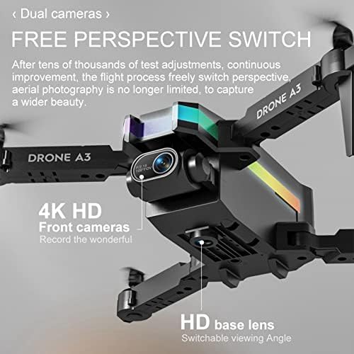 Mini drone com Daul 4K HD FPV Câmera Remote Control Toys Presentes para meninos meninas Um dos braços dobráveis ​​de velocidade de