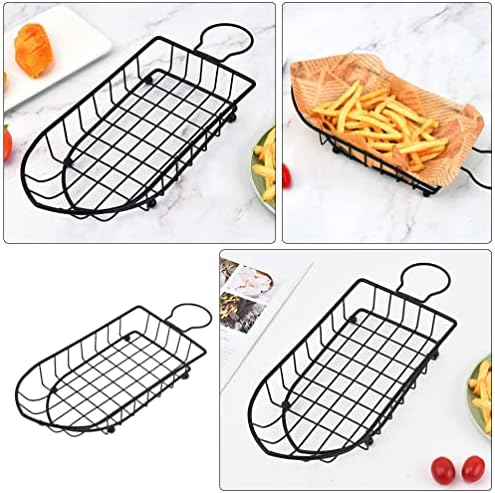 Cabilock Dip Dip Serving Basket Basket French Basket Fast food Servando bandeja de metal pão cesta de cesta de frutas lanche