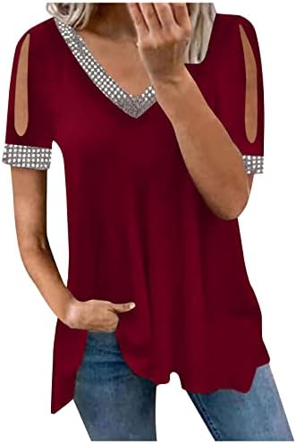 Ombro frio camisa para mulheres xadrez de retalhos xadrez sexy tsshirt fluxo fofo v pescoço de túnica de manga curta