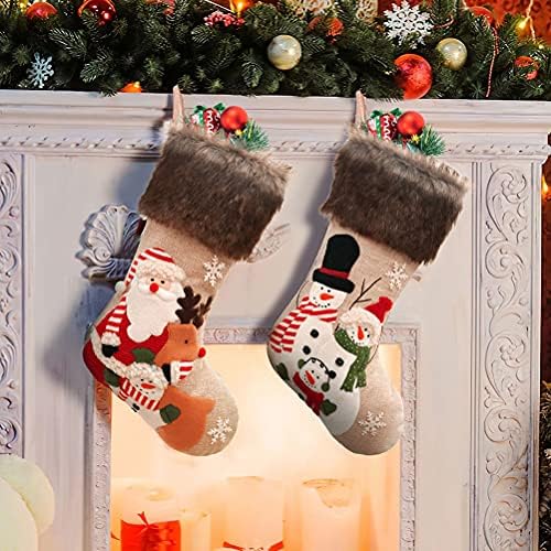 Kesyoo2pcs de Natal Pingents de meias sacos de meias de meias sacos de meia