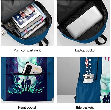 Scary Ghost Backpack Back Casual Bag Back de grande capacidade Viagem de viagens de moda estética Livro estética para