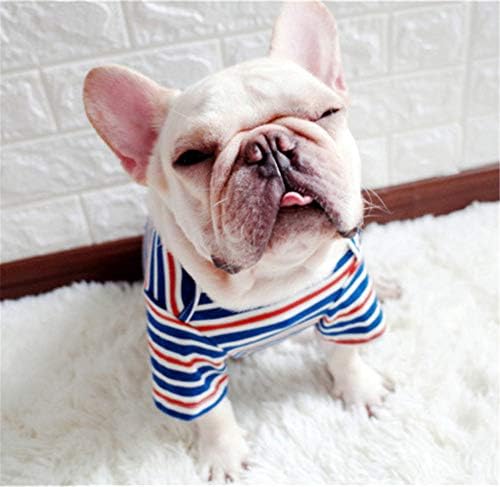 Xiharoom Dog Camiseta listrada de algodão para cães médios pequenos, cães de palhas de moletom de duas pernas
