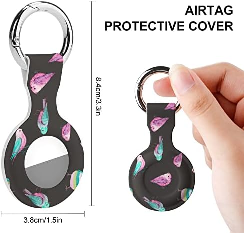 Caixa de capa protetora do padrão de pássaro em aquarela Compatível para o suporte do localizador anti-perdido para a airtag