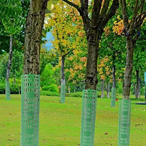 Protetor de tronco de árvore de Sansanya 15 x 10 protetores de troncos de árvores expansíveis com zíper ladrões de protetor de árvore de árvore de árvore de árvore vertical e empilhamento horizontal