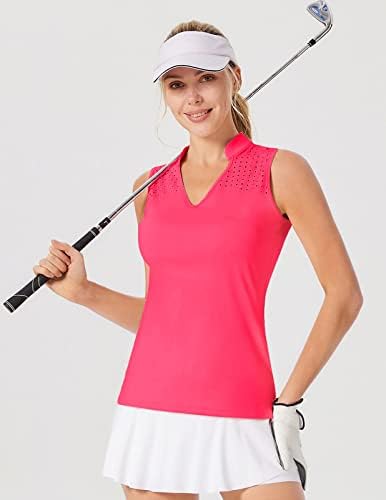 Camisa de golfe para mulheres de Jack Smith sem mangas de tênis seco de tênis de pólo