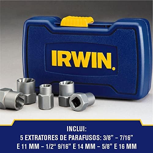 Conjunto de extrator de parafuso de Irwin, fracionário, 9 peças