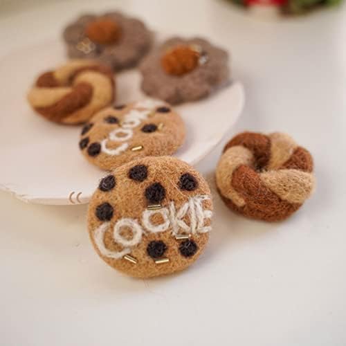 Mini artesanato de lã Felts Flatback: Felting Wool Cookie Buttons