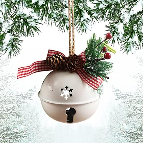 Ornamentos de árvore de Natal 80mm Big White Bell Christmas Bell Pingente Quartz Stones de cristal em cadeia de cordas