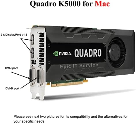 Quadro K5000 para MAC, 4GB GDDR5 PCI Express Gen 2 X16, DVI -I DL, DisplayPor