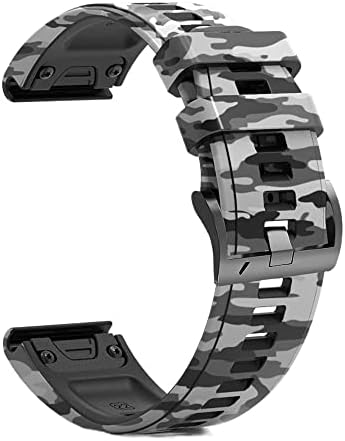 EEOMOIK 26 MPLIMAGEM DE SILICONE DE SILICONO 22MM para Garmin Fenix ​​7 7x 6 6x Pro 5x 5 mais 3 h Mk2 EasyFit Smart Watch