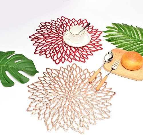 Mladen Hibiscus Placemats Conjunto de 8 tapetes redondos, para mantas de mesa de jantar de casamento decoração de cozinha