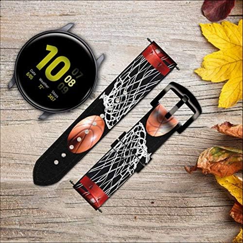 CA0007 Couro de basquete e Silicone Smart Watch Band Strap for Samsung Galaxy Watch3, Gear S3 Modelos Gear S3 Frontier Gear S3 Tamanho clássico