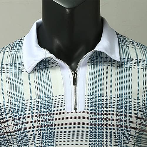 Xxvr malha sólida de malha curta camisa de golfe clássica pólo fit pólo com zíper golfe pólo slim tops blusa camisa de algodão