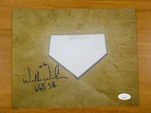 Willie Wilson assinou a foto 8x10 com JSA COA - fotos autografadas da MLB
