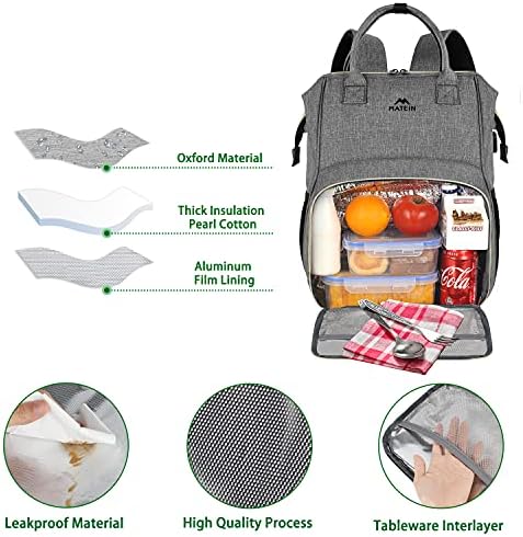 Matein Travel Mackpack for Men, mochila de laptop de 17 polegadas com porta de carregamento USB para mulheres, mochila de