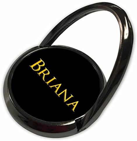 3drose Briana Popular Baby Girl Nome nos EUA. Amarelo em charme preto - anéis de telefone