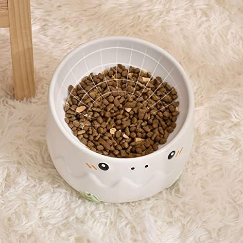 Comeone Ceramic Tilted elevou Pet Bowls para gatos e cães elevados tigela de gato tigela de água tigela de água sem estresse, prevenção
