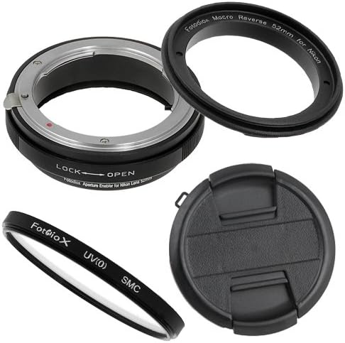 Fotodiox 52mm Kit de filtro de anel reverso de 52 mm compatível com lentes de rosca de filtro de 52 mm para câmeras de