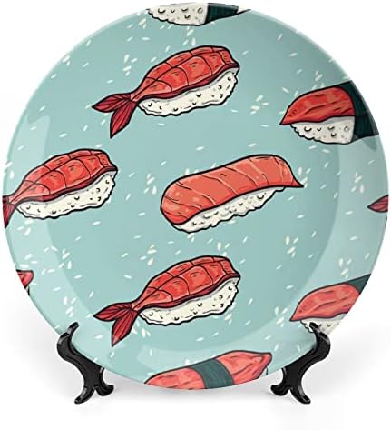 Sushi and Rolls comida japonesa Comida engraçada porcelana de pratos decorativos de placas redondas Craft offra