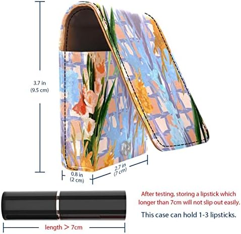 Bolsa de batom de batom de maquiagem de oryuekan com espelho portátil de armazenamento de armazenamento de batom portátil