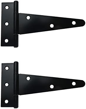 Woogim 2 pcs 4,8x3,3 polegadas t de dobra de porta de porta de porta de porta de portão de dobradiças de serviço pesado para dobrar a dobradiça para o celeiro de dobradiças