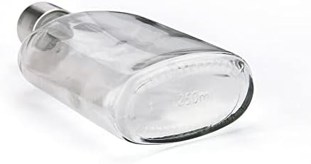 Gallo de vidro de 8 onças com tampa - balão de quadril - vem com porta -bolas de couro - personalizado