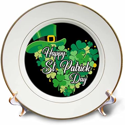 3drose Happy St Patricks Day Four Clover Heart Irlanda Campa Irlandesa - Placas