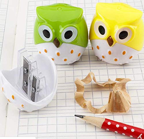 Woiwo 4 PCs Creative Cute Owl Pencil Sharpner Double Hole Lápis Sharpiner