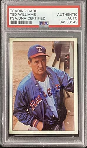 Ted Williams assinou 1975 SSPC 19 Cartão de beisebol Red Sox Autograph Hof PSA/DNA - Baseball Slabbed Cartis autografados